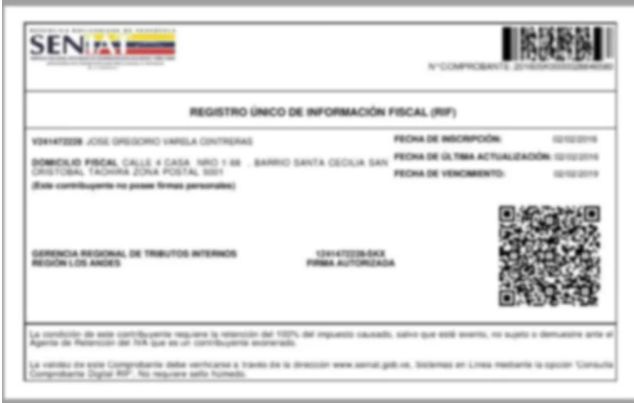 Se elimina fecha de vencimiento del rif